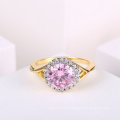 Valentine's day gift gold jewelry pink ring for girl